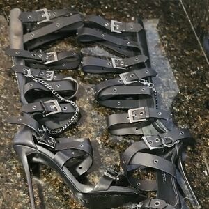 Giuseppe Zanotti Black Multi-Strap Heels